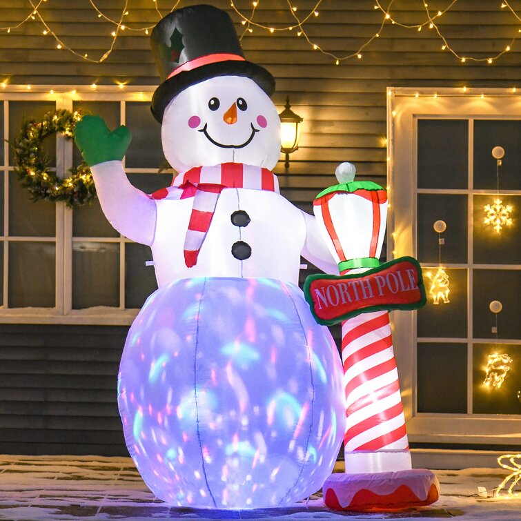 Winter Decor Outdoor Yard 6 FT Tall Christmas Inflatable Decoration Snowman with Christmas Tree Inflatable with Build-in LEDs Blow Up Inflatables for Xmas Party Indoor Garden Lawn Holiday Season 