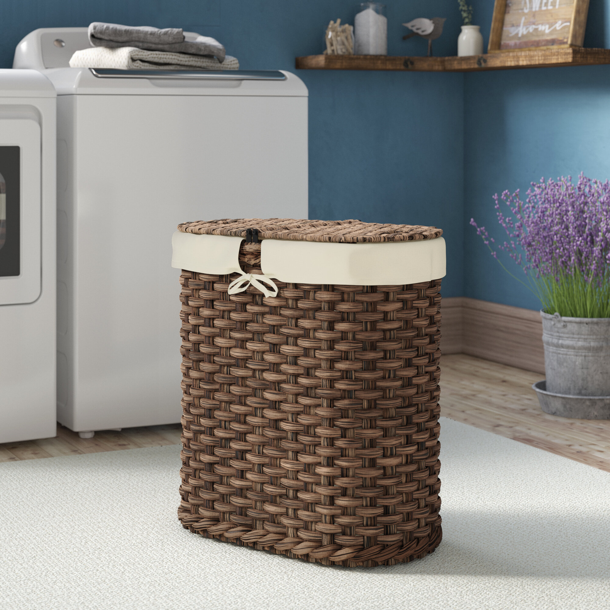 Details about   Foldable 3 Sections Laundry Cloth Hamper Sorter Basket Bin Bathroom with Wheels 