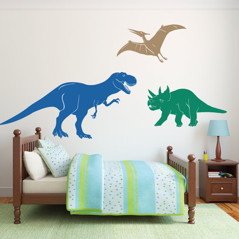 Zoomie Kids 3 Piece Medium Dinosaurs Wall Decal Set Reviews Wayfair