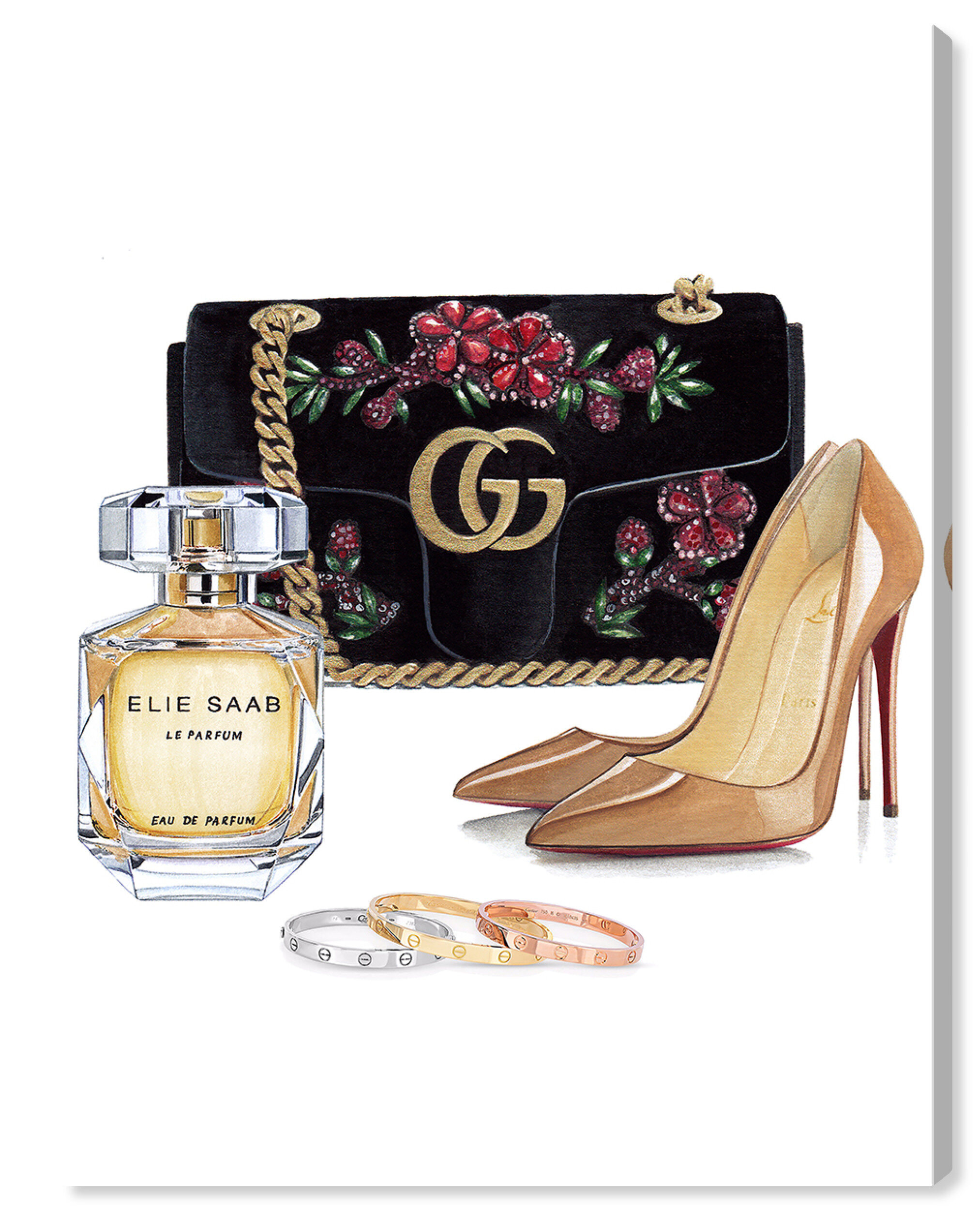 black high heel perfume