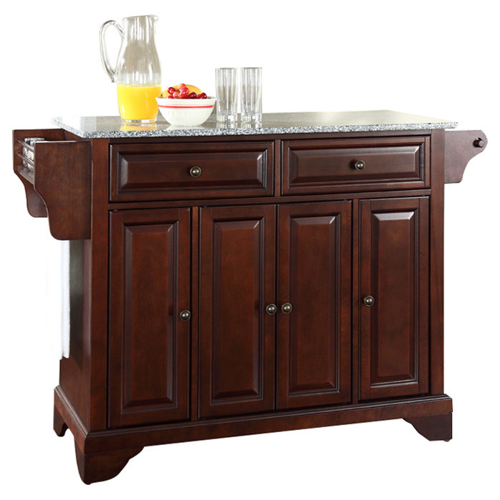 Three Posts Bert Kitchen Island With Granite Top Reviews Wayfair
