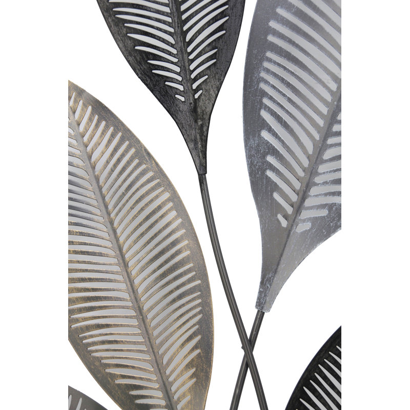 Winston Porter 2 Piece Metallic Leaves Wall Decor Set Reviews Wayfair