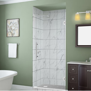 Frosted Bathroom Door Wayfair Belmore Gs 55 X 72 Hinged Frameless Frosted Shower Door