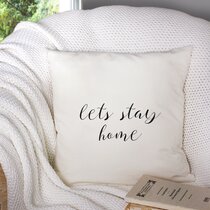 Softxpp Let’s Stay Home Decorative Quote Throw Pillow Cover Quarantine Sign Cushion Case Home Decorations Cotton Linen Outside Square Pillowcase Farmhouse Rustic Decor for Sofa Couch 18 x 18