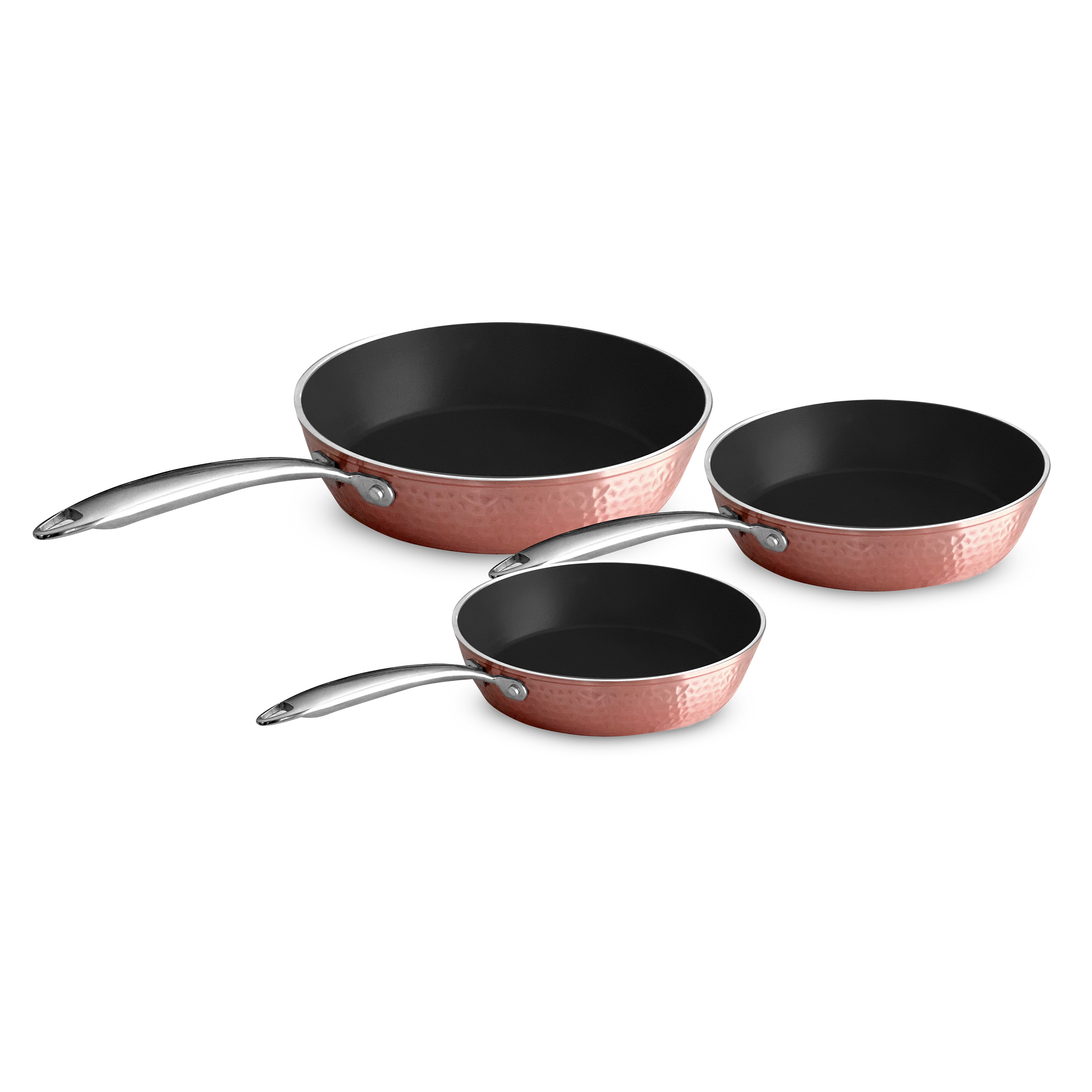 Cookware Toxin Free Ceramic Nonstick Safe Open Frypan Frying Pan 10 3 Sets