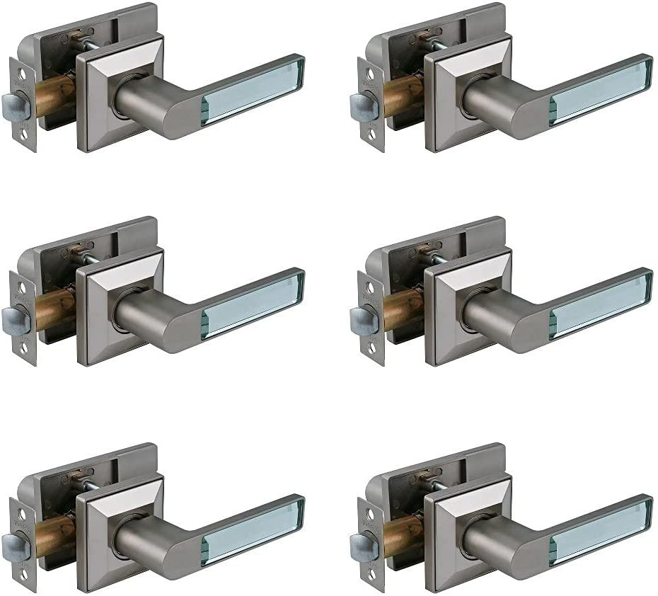 NEWBANG Crystal Glass Heavy Duty Passage Door Lever, Left Or Right