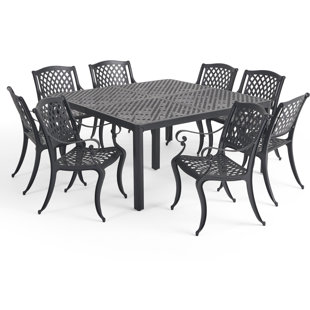 Eight Person Patio Dining Sets You Ll Love In 2019 Wayfair Corner Outdoor 9 Piece Dining Set