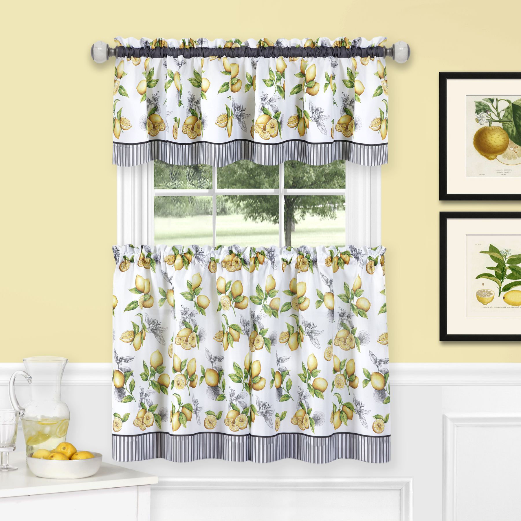 August Grove Tabares Lemon Kitchen Curtain Reviews Wayfair