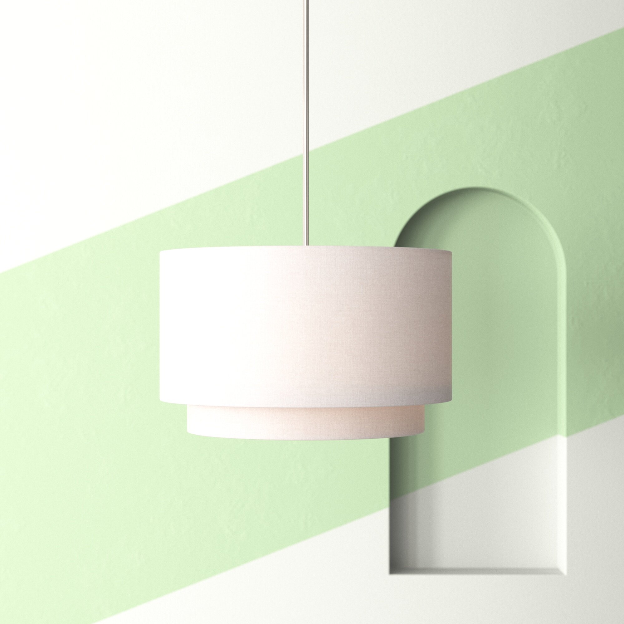 Plug-in Pendant for Lampshade with switch on socket RD64 Natural & Charcoal Linen CrissCross