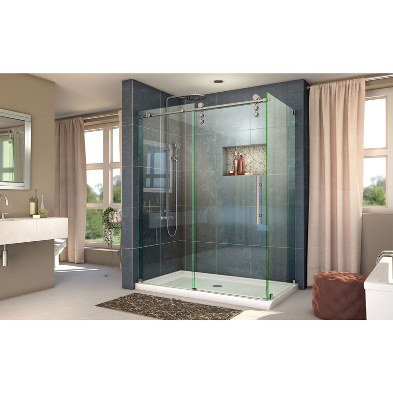 Dreamline Enigma Z 60 38 X 76 Single Sliding Frameless Shower Door With Clear Max Technology Reviews Wayfair