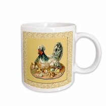 Set of 2 Mama Hen Little Chick Coffee Mugs Cute coffee Glasses Set for Mo...
