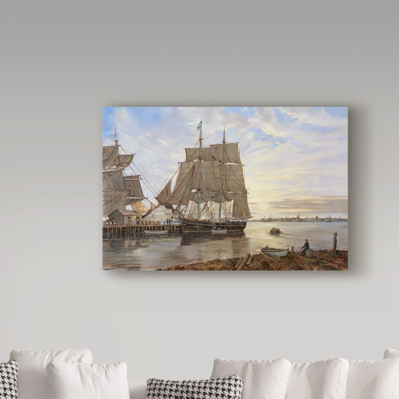 Trademark Art Ship Over Water Acrylic Painting Print On Wrapped