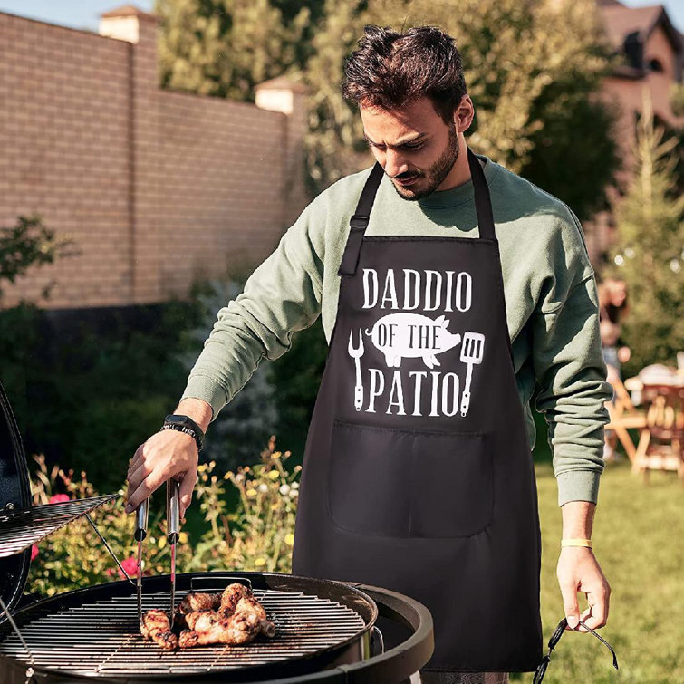 BBQ Funny Grill Aprons Dad Kitchen Gift Apron 2 Pockets Cooking Outdoor Grilling 