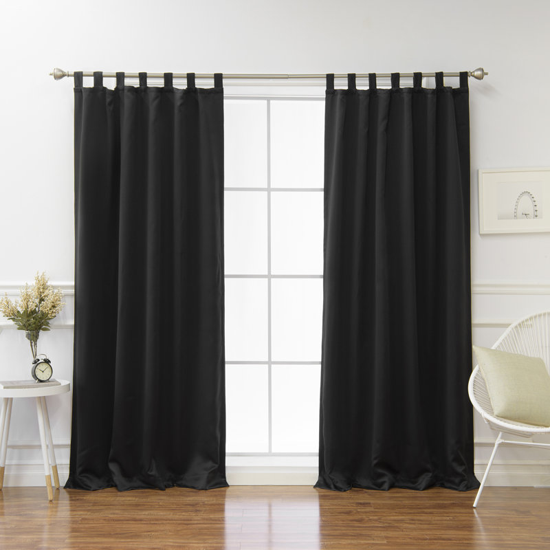 Bennett Basic Insulated Solid Blackout Thermal Tab Top Curtain