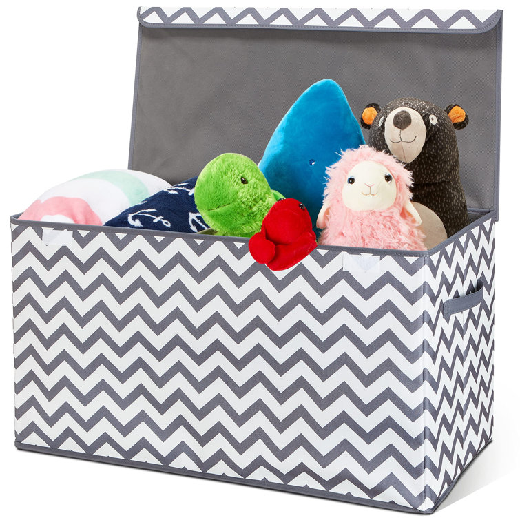 Latitude Run Toy Storage Organizer Chest For Kids Living Room Nursery Playroom Closet Etc Extra Large Collapsible Toys Bin With Flip Top Lid For Children Dog Toys Great Box For