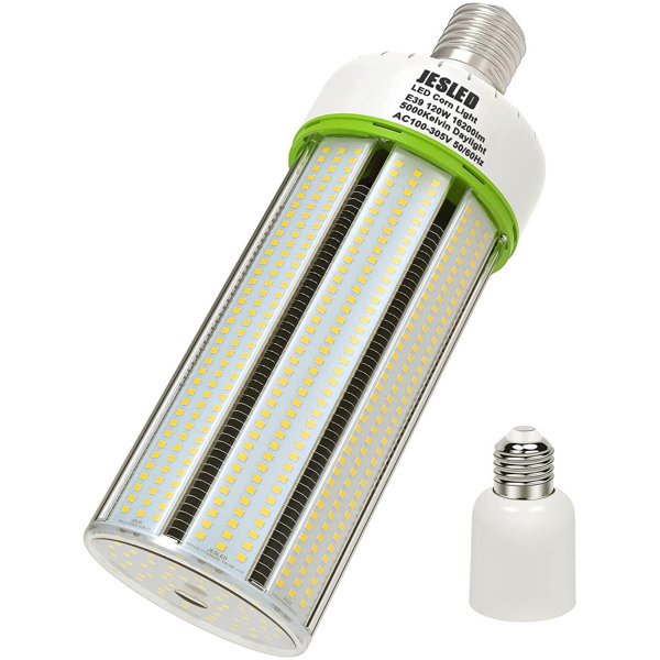 120W LED Corn Light Bulb 5000K Replaces 800W 100-277V AC UL and DLC Certified 16,200 lumens Mogul Base E39 120W LED Corn Light Bulb 5000K Replaces 800W 100-277V AC UL and DLC Certified 16,200 lumens Mogul Base E39