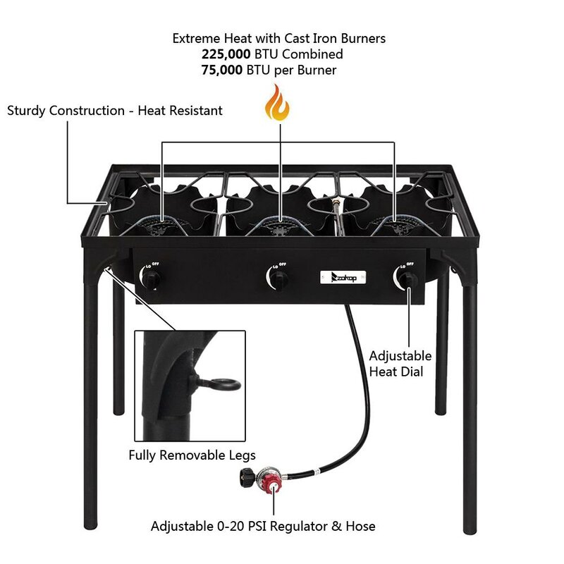 Ktaxon 3 Burner Propane Outdoor Stove Wayfair