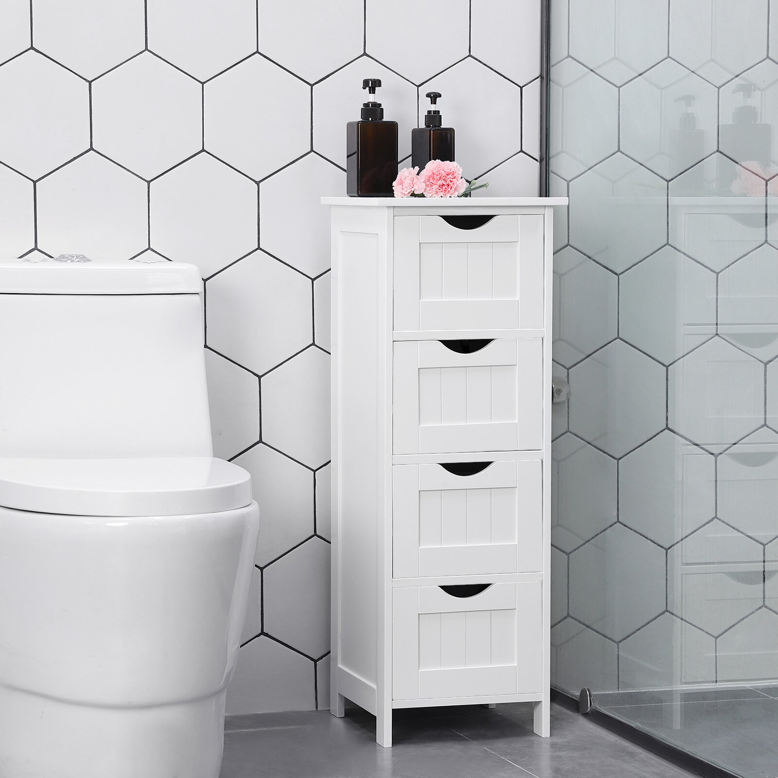 Marble Free Standing Bathroom Cabinets Shelving Youll Love In 2021 Wayfair