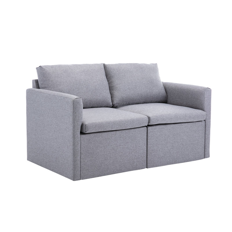 Latitude Run Christophen 53 4 Wide Square Arm Loveseat Wayfair