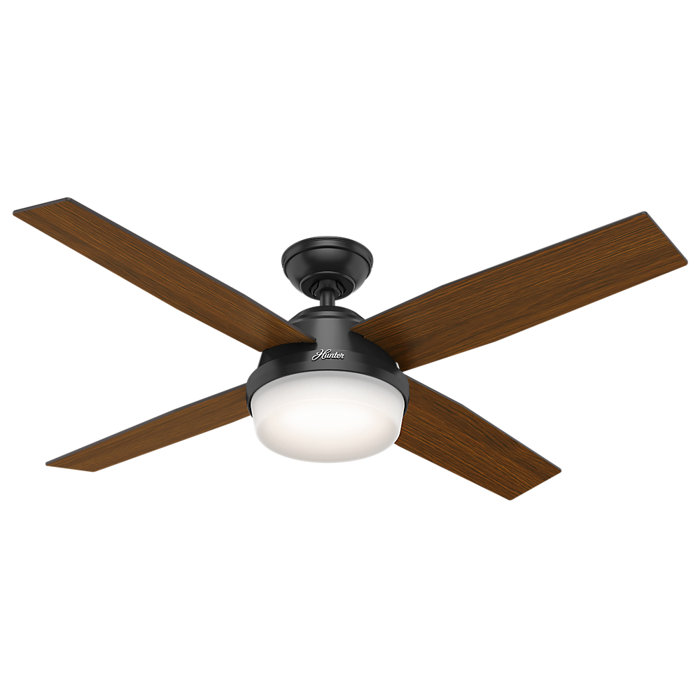 Hunter Fan 52 Dempsey 4 Blade Ceiling Fan With Remote Light Kit