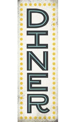 Retro Diner (Diner Sign) Textual Art on Wrapped Canvas August Grove Size: 48