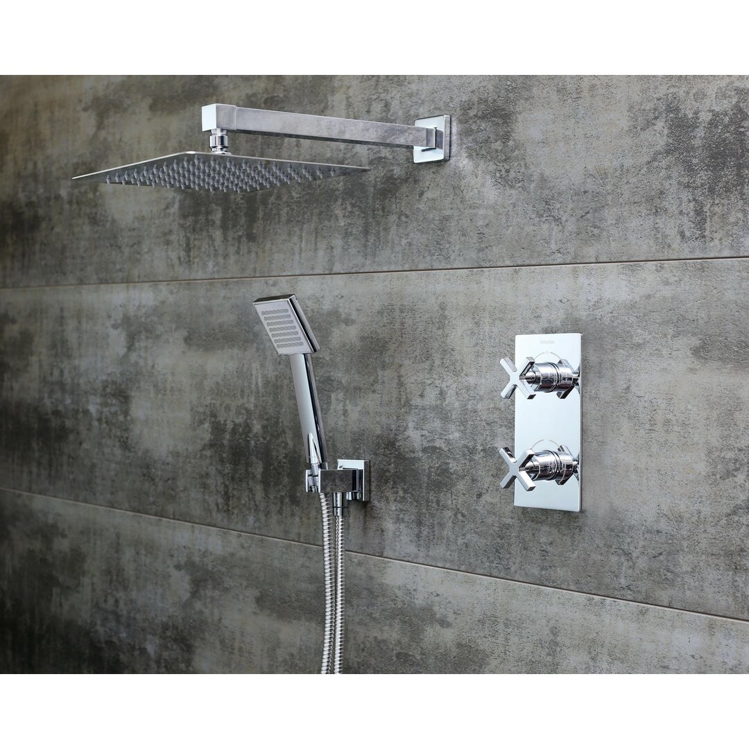 Thermostatic Shower with Dual Shower Head gray