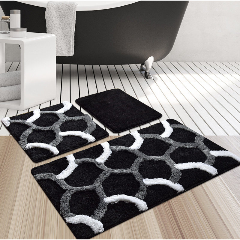 Ebern Designs Bracken 3 Piece Rectangle Non Slip Bath Mat Set Wayfair Co Uk