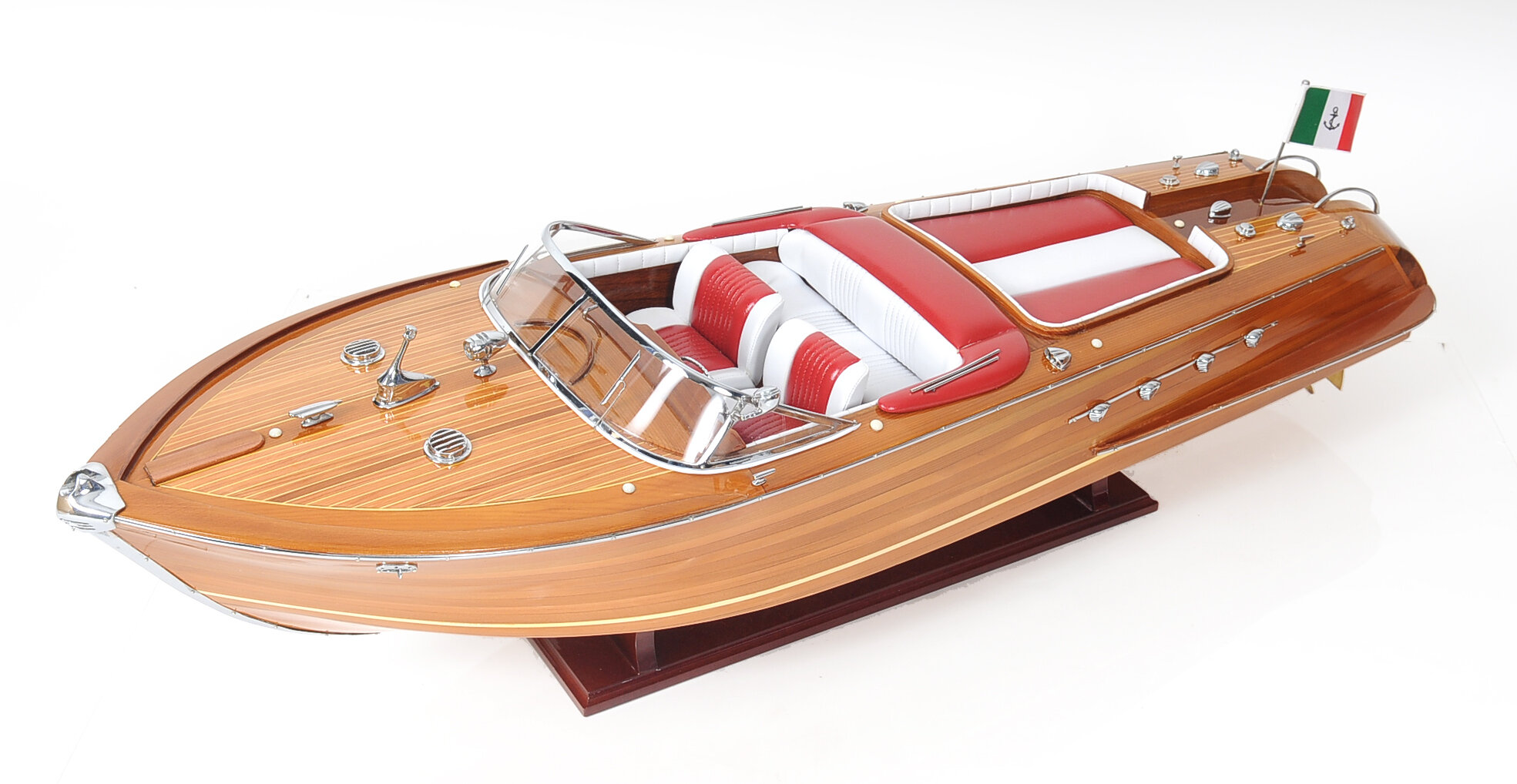 Lot Of 2 Models Riva Aquarama 20" Wood Model Boat L50 Quality Home Decor 