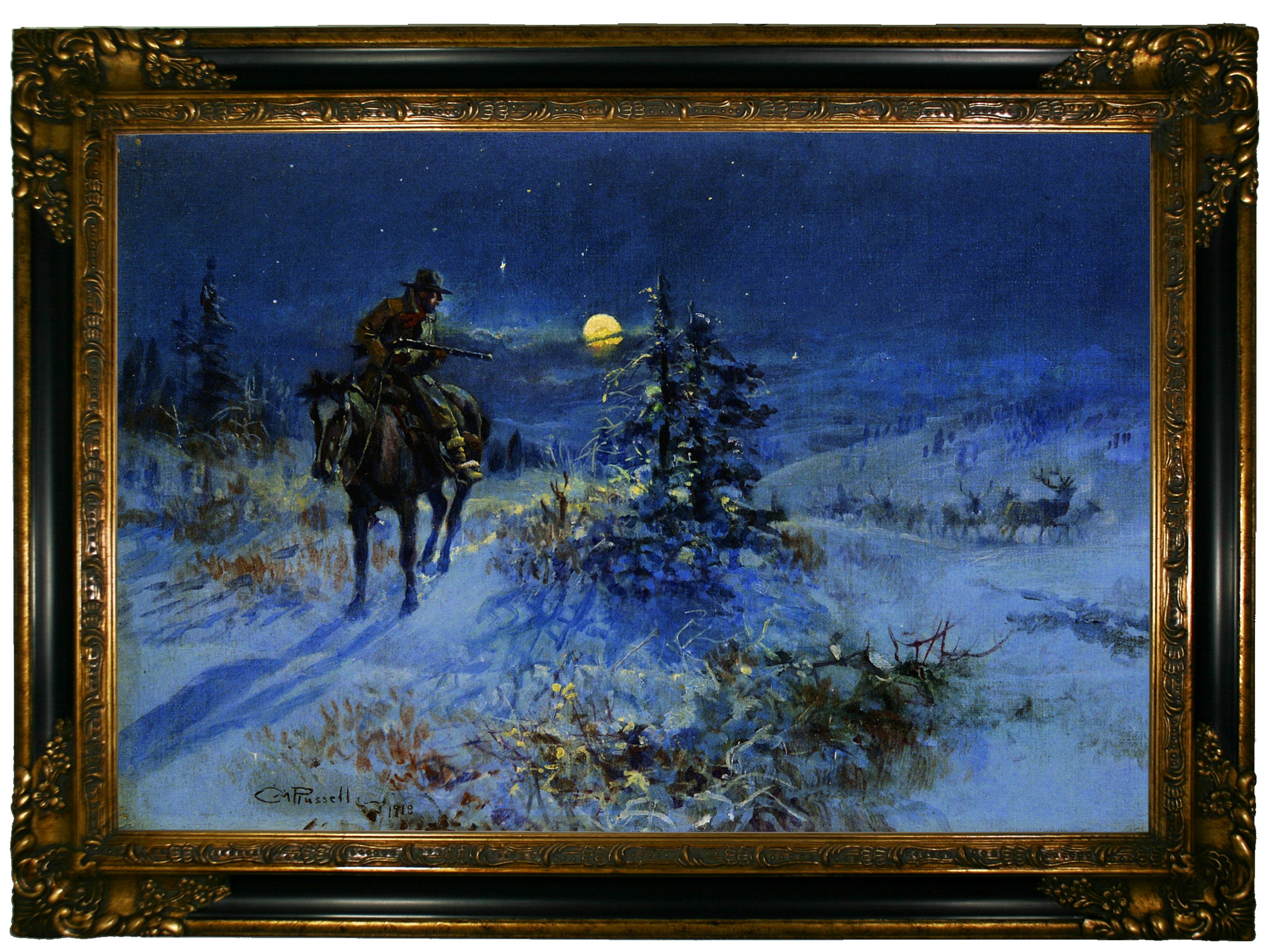 The Hold Up  by Charles Russell   Giclee Canvas Print Repro