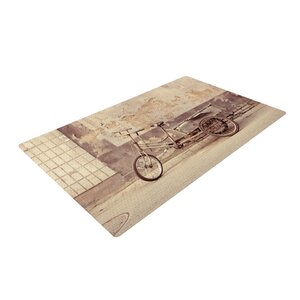 Jillian Audrey the Bicycle Photography Brown/Gray Area Rug