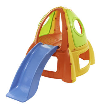 step2 neighborhood fun center playhouse with slide and six accessories