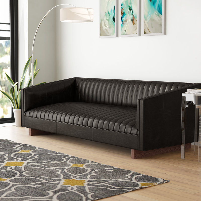 Gus Modern Wallace Leather Sofa Wayfair Ca Gus Modern Wallace Leather Sofa