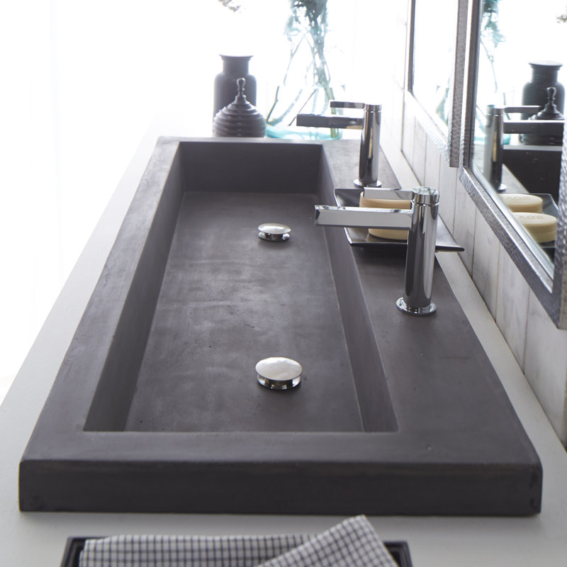 Trough Stone 48 Bathroom Sink Reviews Allmodern Trough Stone 48 Bathroom Sink