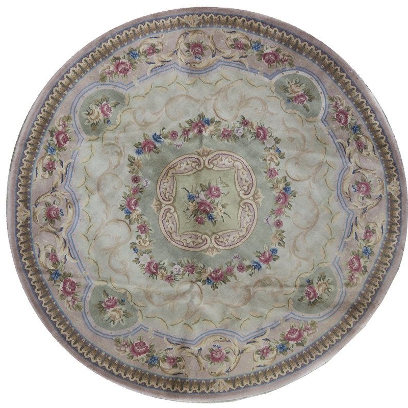 Bokara Rug Co., Inc. Round Oriental Hand-Knotted Wool ...