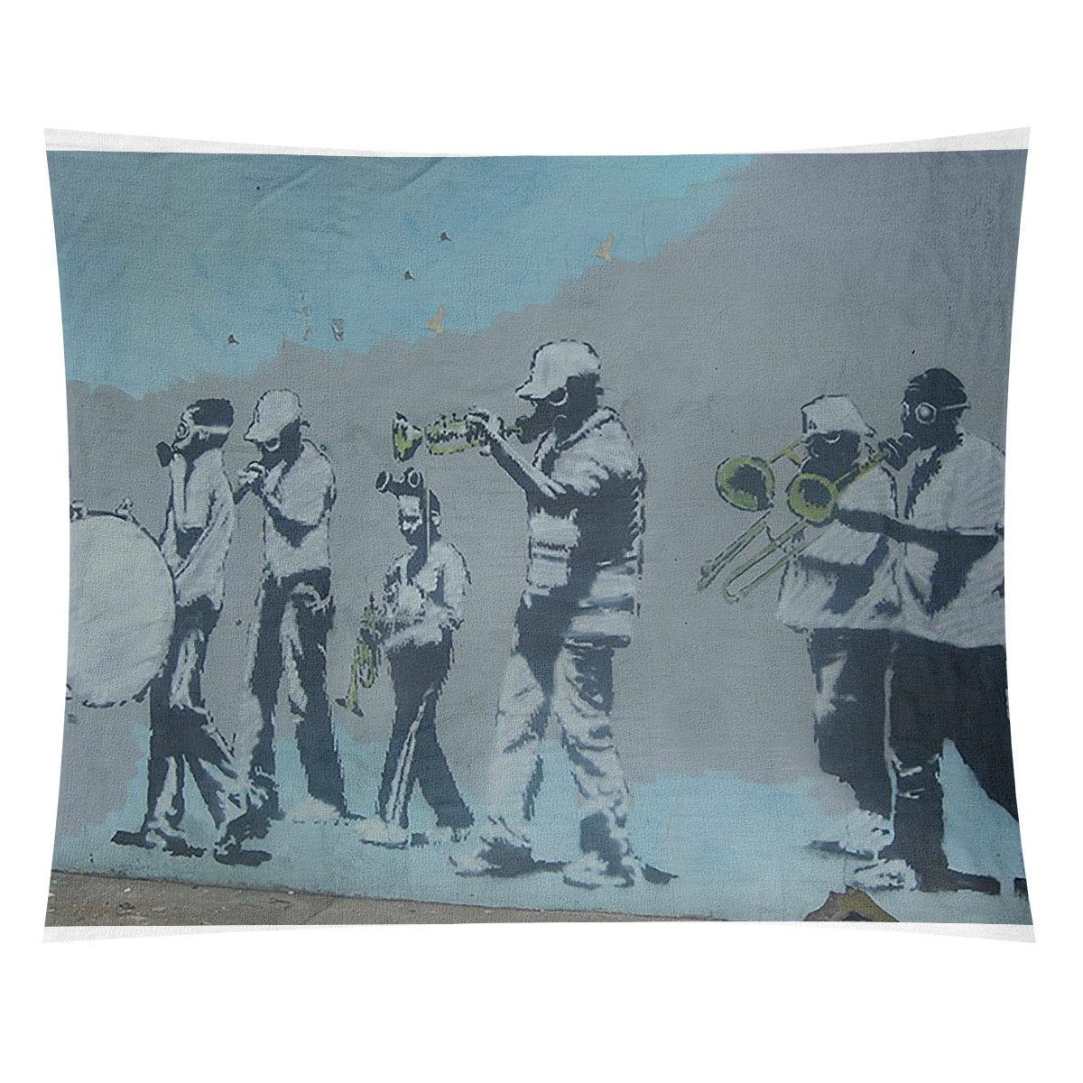 East Urban Home Polyester Musicians Gas Mask Marching Band Tapestry Wayfair