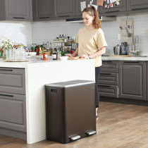 Brown Step On Kitchen Trash Cans & Recycling You'll Love in ...