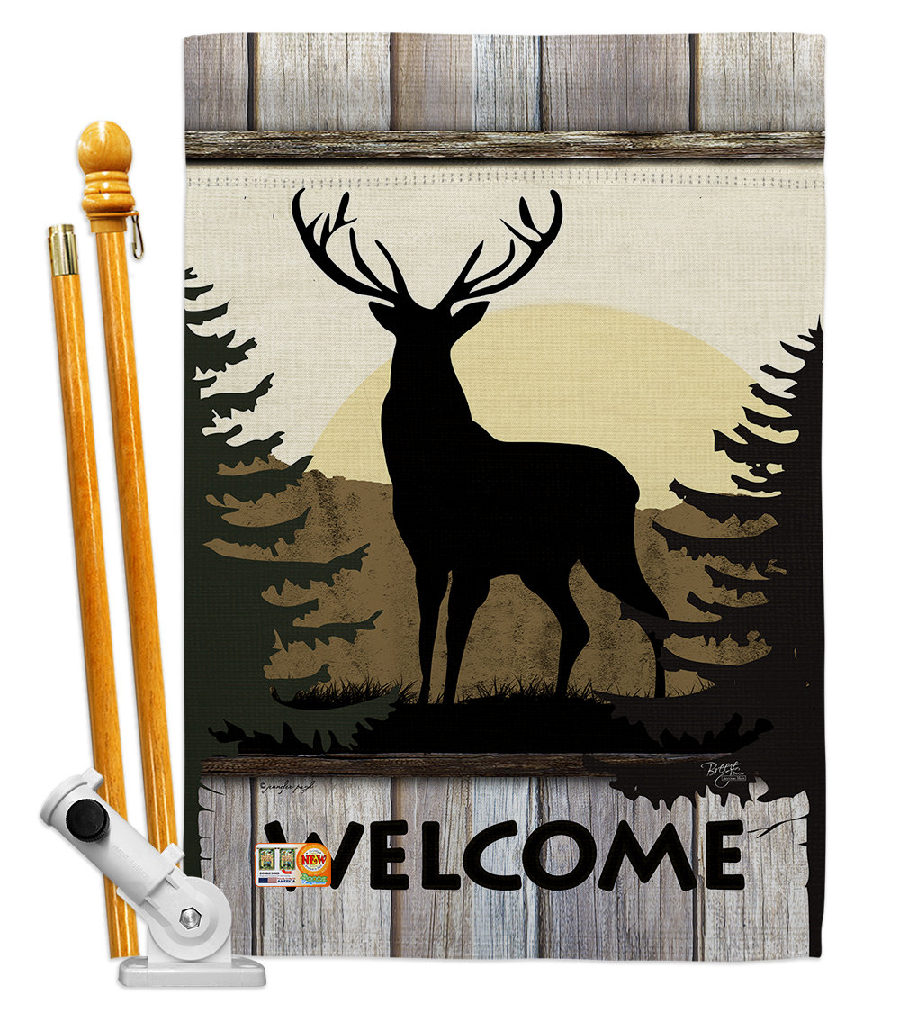 Breeze Decor Welcome Deer 2 Sided Polyester 40 X 28 In Flag Set Wayfair