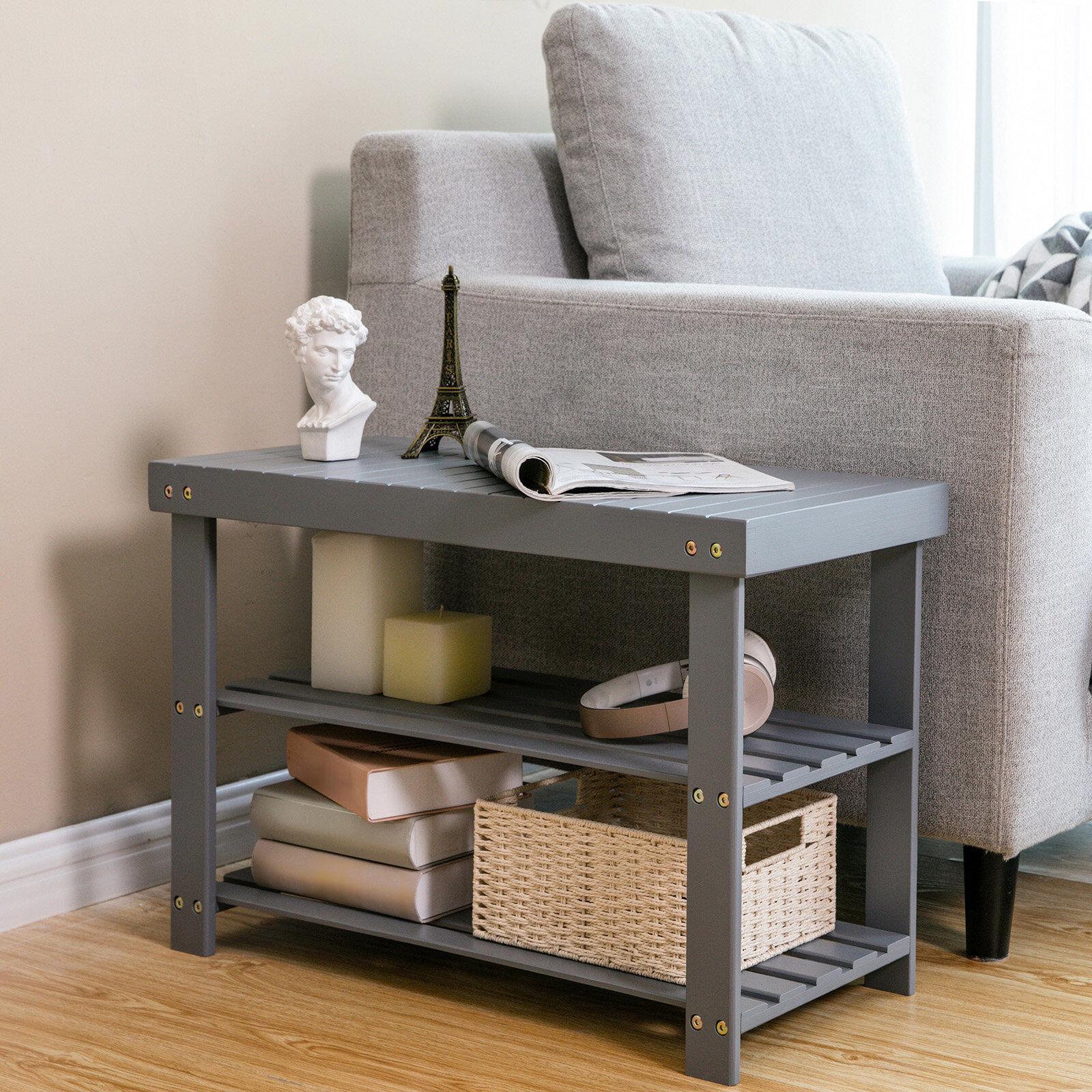 shoe rack side table