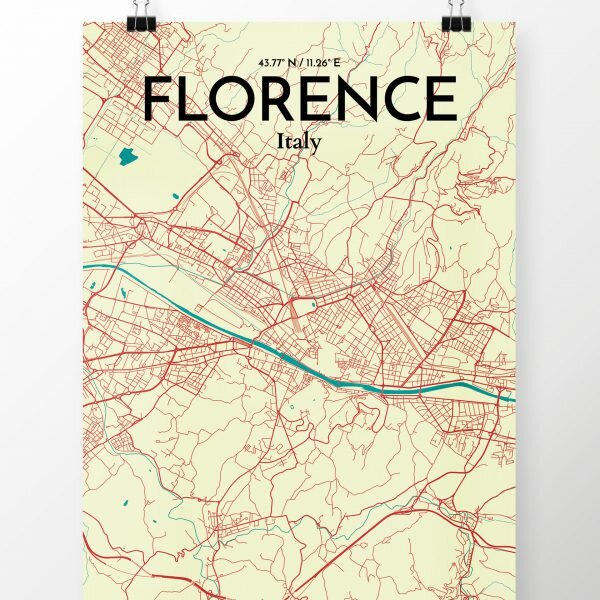 Ourposter Com Florence City Map Graphic Art Print Poster In Yellow Wayfair