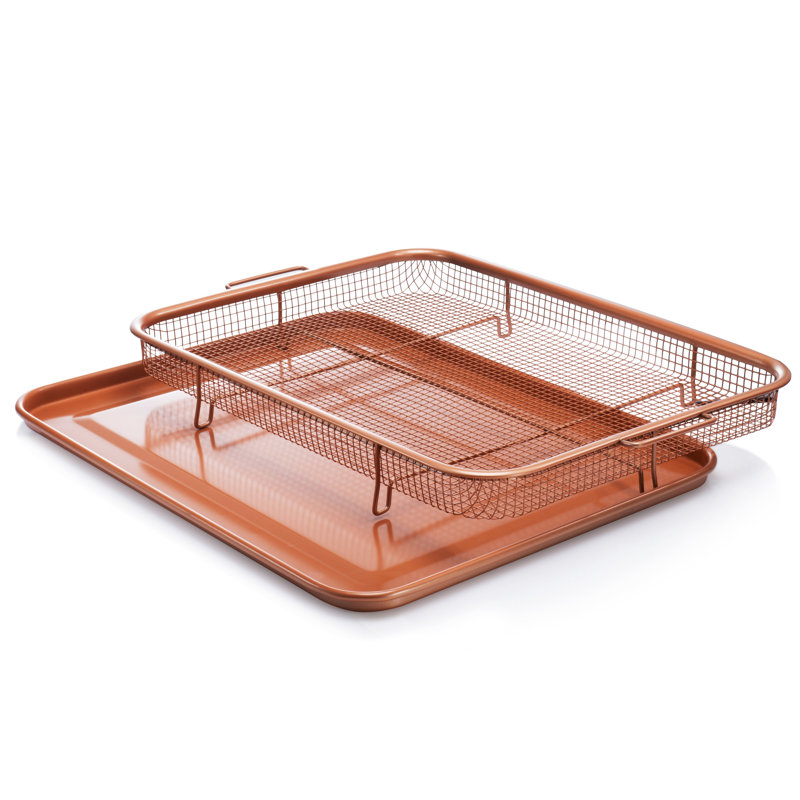 Gotham Steel 2 Piece Non Stick Xxl Copper Crisper Tray And Basket Set Reviews Wayfair