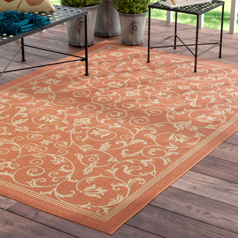Bexton Persian Terracotta Natural Indoor Outdoor Area Rug