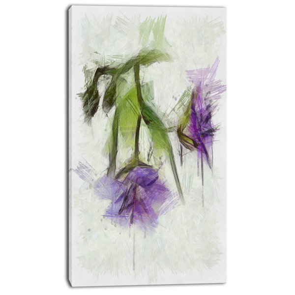 Designart Bunch Of Blue Flowers Watercolor Painting Print On