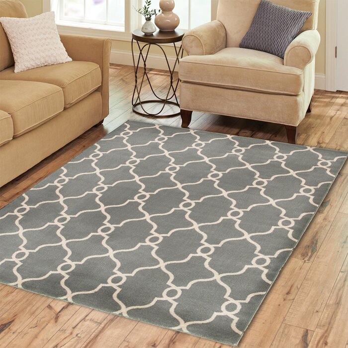 Charlton Home® Rowena Geometric Tufted Jute/Sisal Gray/Beige Area Rug ...