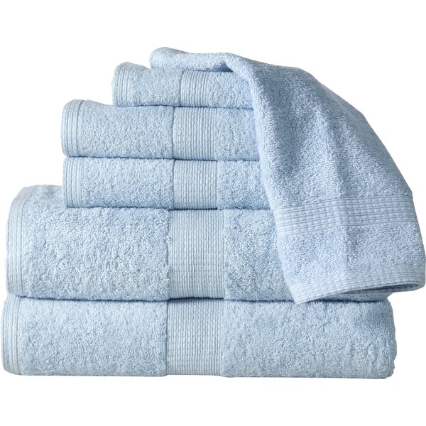 6 Pack, Lemon Quick Dry and Absorbent Towels 100% Cotton Popcorn Textured Striped Bathroom Towels 6-Piece Hand Towel Set Elham Collection 