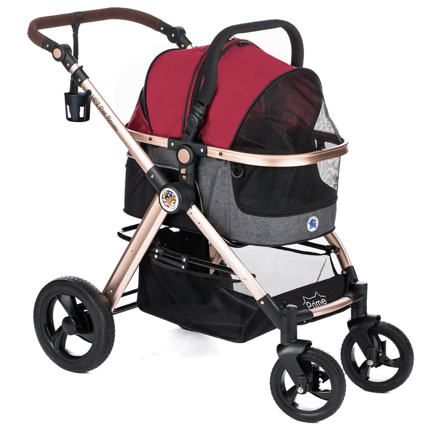 Pet Rover Prime Folding Standard Stroller with Detachable Carrier HPZ Color: Ruby Red