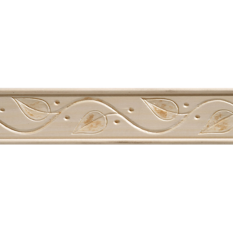 Ornamental Mouldings Hardwood Embossed Ivy Trim Moulding 1 75 H X 96 W X 0 35 D Chair Rail