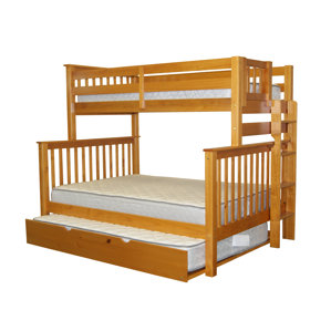 Mission Twin over Full Bunk Bed with Full Trundle by Bedz King