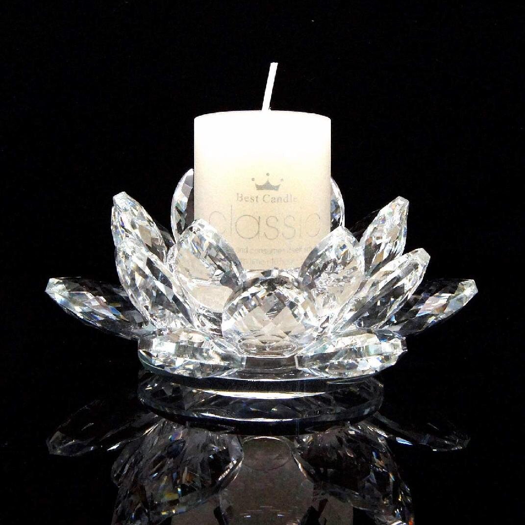 33 CM Crystal Votive Tealight Candle Holders Centerpieces Candelabra Set of 2 