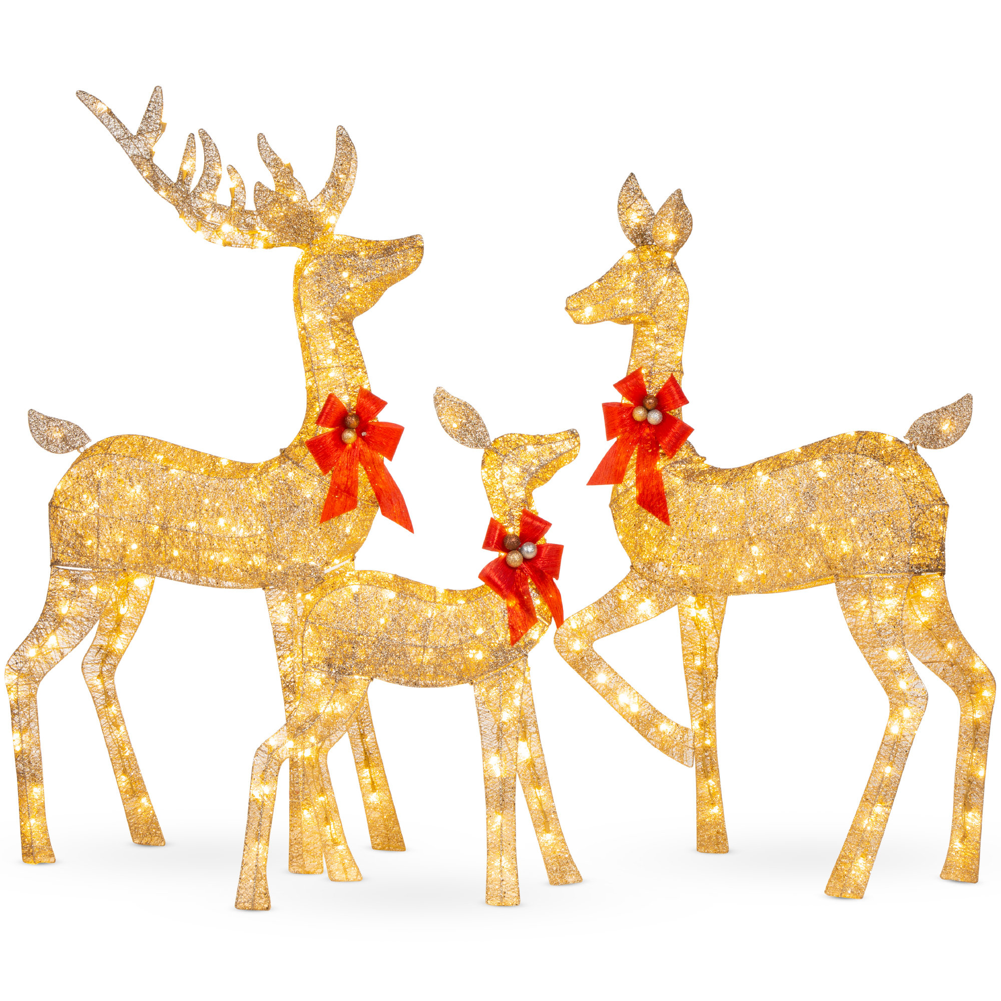 The Holiday Aisle® 3 Piece Christmas Deer Light Display Set & Reviews ...