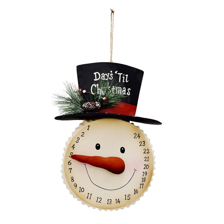 Countdown to Christmas Day Wooden Art Decor Advent Calendar Frosty Snowman Hang 